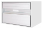 Preview: Briefkasten Huber Aluminium 300/400 Weissaluminium RAL 9006 Klassische Fornt